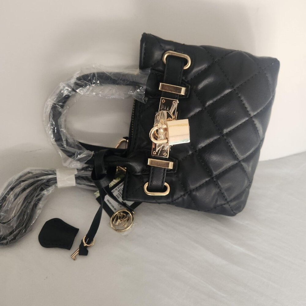 Badgley Mischka Mini Diamond Quilted Tote with front lock NWT - Picture 7 of 12